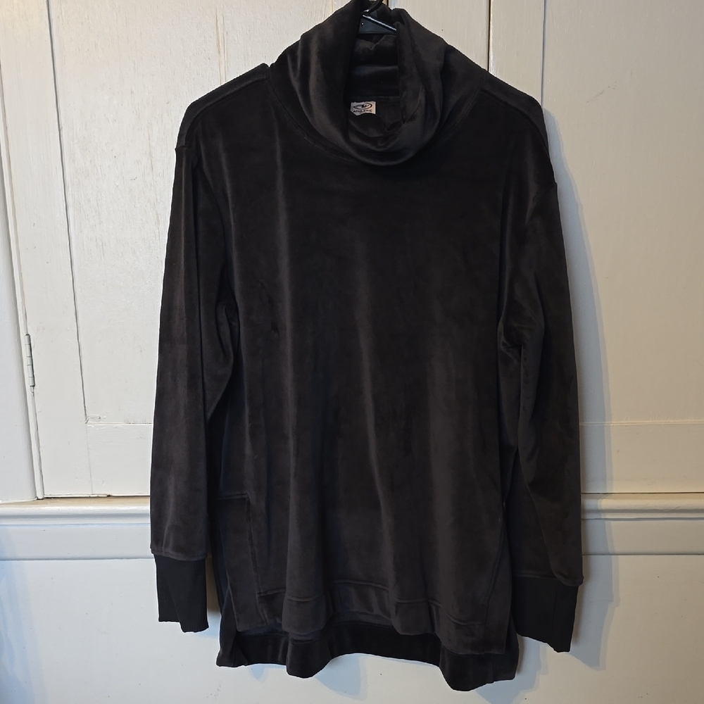 Women's s Black Turtleneck Plush Fleece Sweater